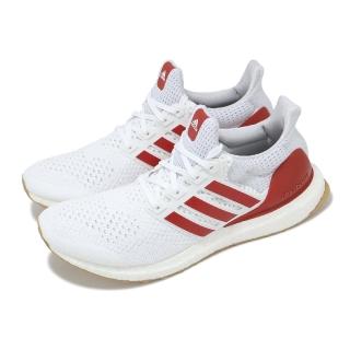 【adidas 愛迪達】慢跑鞋 Ultraboost 1.0 男鞋 白 紅 經典款 針織 馬牌輪胎大底 運動鞋 愛迪達(JH9184)