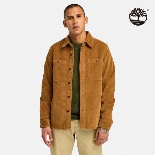 【Timberland 官方旗艦】男款深小麥色燈芯絨襯衫外套(A68W7EH2)