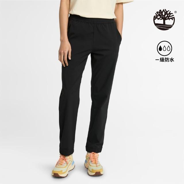 【Timberland】女款黑色防潑水彈性休閒長褲(A61Q7001)