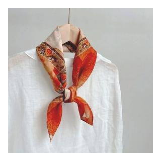 【Jun Jun】文藝系絲棉中方巾 絲巾 領巾 65*65cm(玉蘭)