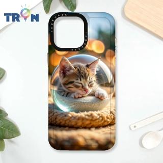 【TRON】iPhone 16/16 PLUS/16 PRO/16 Pro Max 水晶球動物I 貓/狗/兔/蛇 防摔太空殼 透黑款 軟硬手機殼