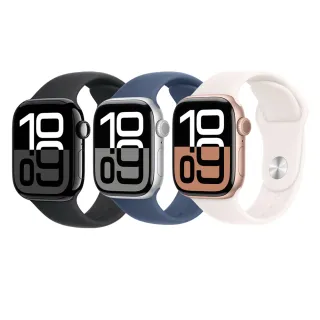 【Apple】Apple Watch S10 GPS 42mm(鋁金屬錶殼搭配運動型錶帶)