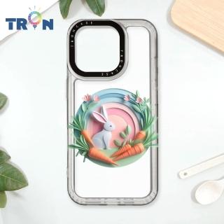 【TRON】iPhone 16/16 PLUS/16 PRO/16 Pro Max 可愛紙雕兔子 防摔太空殼 透白款 軟硬殼 手機殼