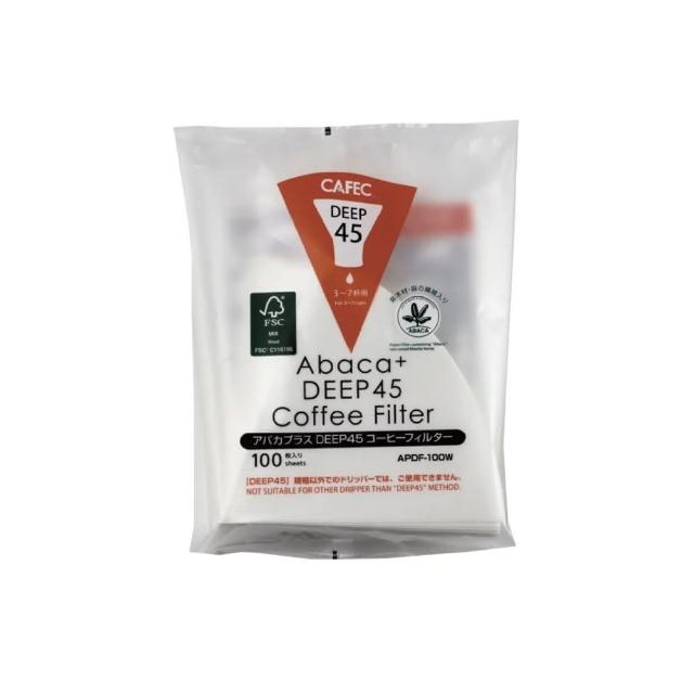 【CAFEC】日本三洋產業CAFEC ABACA PLUS DEEP45 專用麻纖維咖啡濾紙 3-7杯份/100張/白色