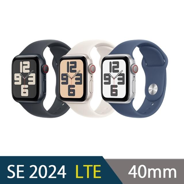 【Apple】Apple Watch SE 2024 GPS+行動網路 40mm(鋁金屬錶殼搭配運動型錶帶)