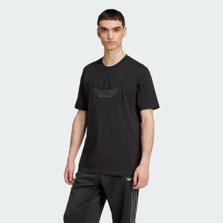 【adidas 愛迪達】短袖上衣 男款 運動 三葉草 OUTLINE TEE 黑 IY4882