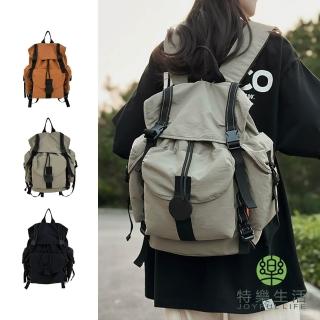 【JOYFUL LIFE 特樂生活】母親節禮物 抽繩翻蓋登山旅行後揹包(後揹包/登山包/運動包)