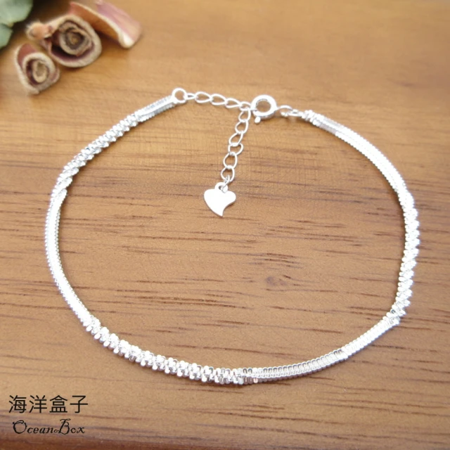 海洋盒子 極簡亮面間隔方塊細款925純銀手鍊(女用手鍊)折扣