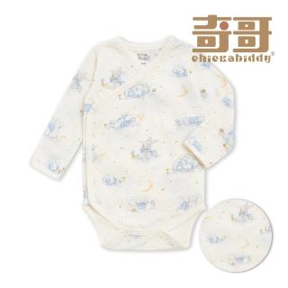 【奇哥】比得兔 嬰幼童裝 星空比得長袖開襟包屁衣/兔裝-滋潤美麗纖維布(3-6個月)