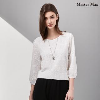 【Master Max】純棉寬鬆感蕾絲七分袖上衣(8427039)