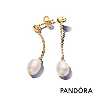 【Pandora 官方直營】淡水珍珠長耳墜-絕版品