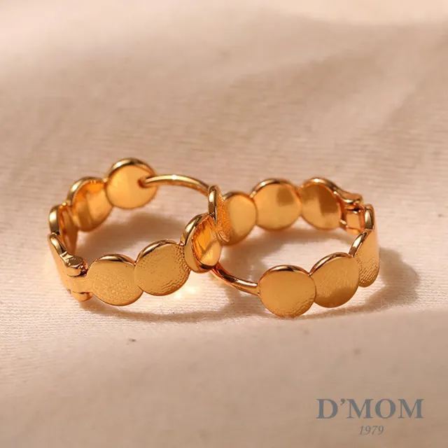 【DMOM】圓片立體感時尚復古耳環