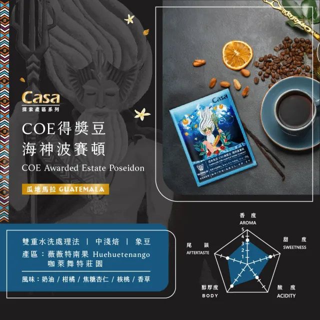 【Casa 卡薩】瓜地馬拉COE系列濾掛咖啡3盒組(10gx10入/盒;3種風味任選)