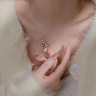 【KT DADA】銀項鍊 珍珠項鍊 純銀項鍊 鎖骨鏈 項鍊女 生日禮物 女生情人節禮物 飾品配件 閨蜜項