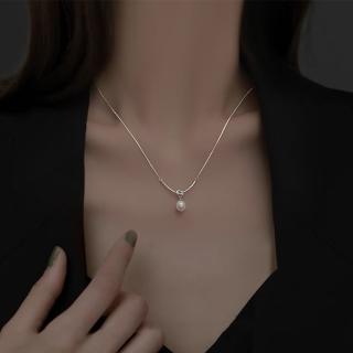 【KT DADA】飾品配件 女項鍊 鎖骨鍊 短鍊 S925純銀項鍊 珍珠項鍊 法式項鍊 輕奢項鍊 氣質鎖骨