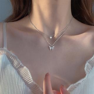 【KT DADA】女項鍊 飾品配件 純銀飾品 S925純銀項鍊 蝴蝶項鍊 小禮物 鎖骨鏈 短鍊 閨蜜項鍊 造