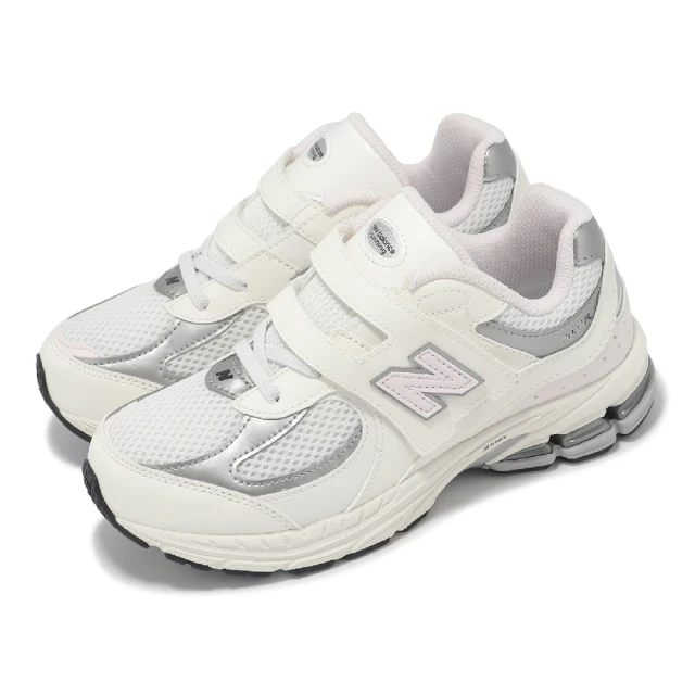 NEW BALANCE 休閒鞋 2002R 中童 寬楦 海鹽 粉紅花岡岩 小朋友 魔鬼氈 千禧跑鞋 NB(PV2002PN-W)