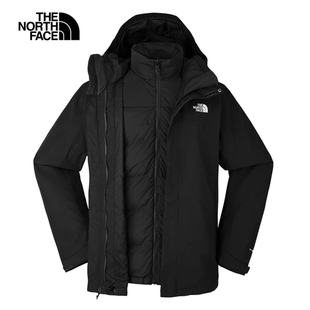 The North Face TNF 連帽羽絨內裡三合一外套M MTN LIFESTYLE DOWN TRI JACKET-AP 男 黑(NF0A81QSJK3)