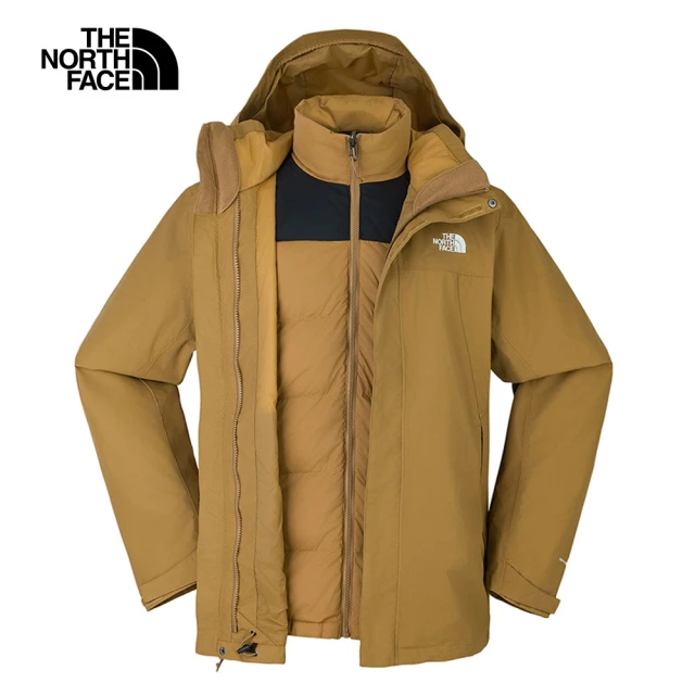 The North Face TNF 連帽羽絨內裡三合一外套M MTN LIFESTYLE DOWN TRI JACKET-AP男 棕(NF0A81QS173)