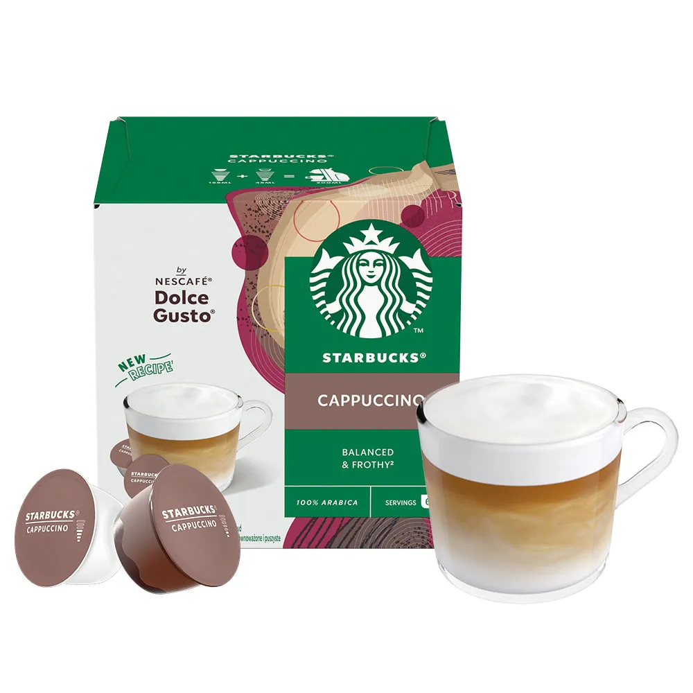 【NESCAFE Dolce Gusto】STARBUCKS 星巴克卡布奇諾咖啡膠囊12顆/盒(適用雀巢多趣酷思咖啡機)