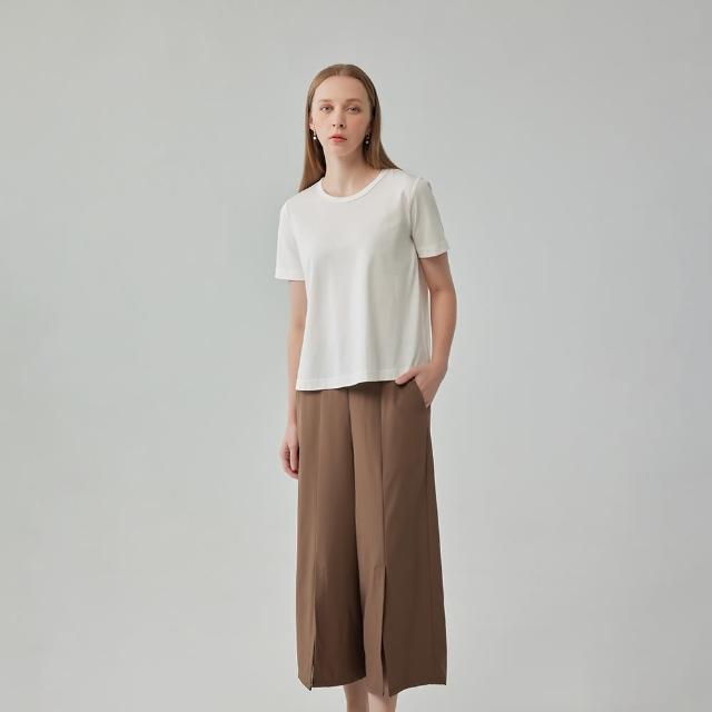 【giordano ladies】前高開衩設計褲裙(02424050)