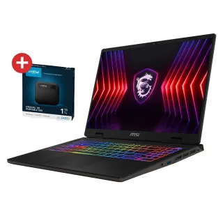 1T外接硬碟組★【MSI】16吋 i7 RTX4060電競筆電(Sword 16 HX/i7-14650HX/16G/512G SSD/W11/B14VFKG-485TW)