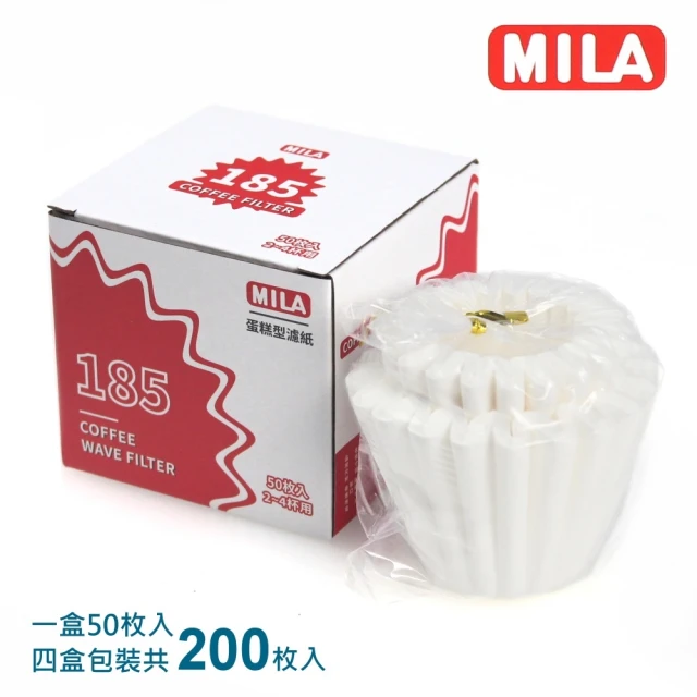 MILA 185系列 濾杯專用蛋糕型濾紙2~4人-200入(波浪型濾紙)