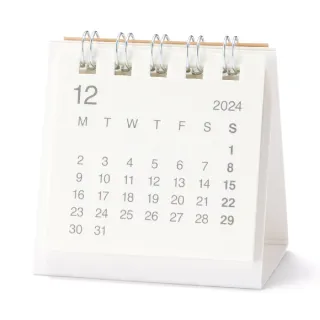 【MUJI 無印良品】蔗渣紙桌上型月曆/迷你/2024年12月~2025年12月/白