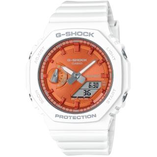 【CASIO 卡西歐】G-SHOCK WOMEN 防護構造雙顯錶 禮物(GMA-S2100WS-7A)