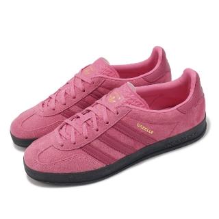 【adidas 愛迪達】休閒鞋 Gazelle Indoor 男鞋 女鞋 莓果 桃紅 黑 三條紋 復古 愛迪達(JI2585)