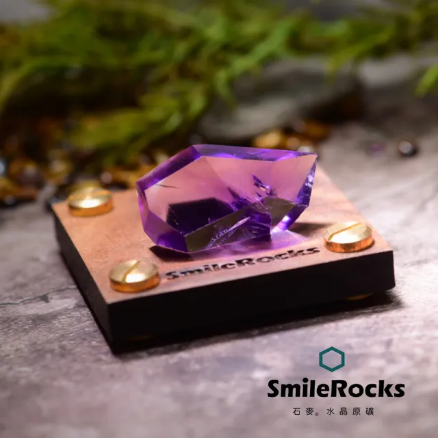 【SmileRocks 石麥】石麥水晶原礦   紫水晶隨形冰塊水晶  No.043240912(SmilePad 6X6底板)