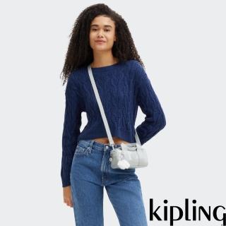 【KIPLING官方旗艦館】（網路獨家款） 金屬銀輕巧圓筒手提肩背兩用包-BINA MINI