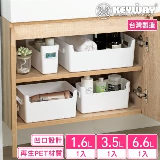 【KEYWAY 聯府】萊娜PET開放式置物盒1.6L+3.5L+6.6L-3入組(Green made 收納盒 MIT台灣製造)