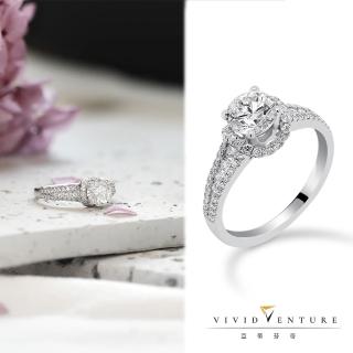 【Vividventure 亞帝芬奇】GIA 1克拉 DSI2 3VG 八心八箭 無螢光 天然鑽石 戒指 璀璨擁抱(PT950鉑金臺)