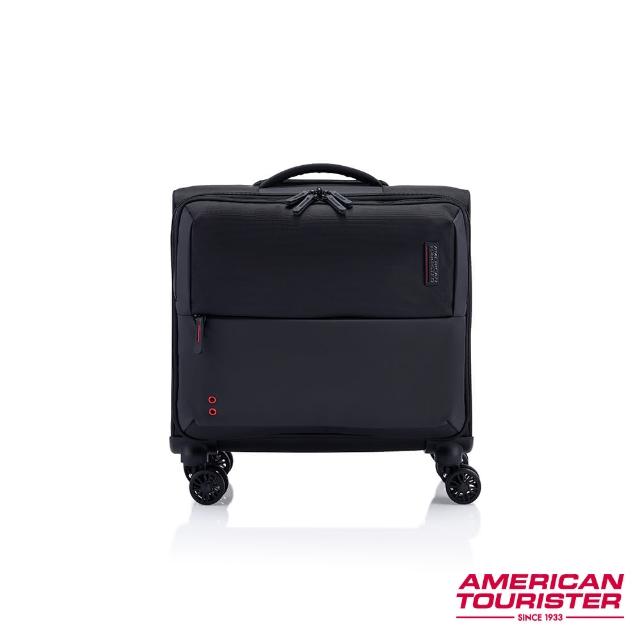 【AMERICAN TOURISTER 美國旅行者】16吋 ZORK 軟殼機長登機箱/行動辦公室/布箱(黑色)