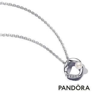 【Pandora 官方直營】密鑲自然流線淡水珍珠項鏈(925銀)