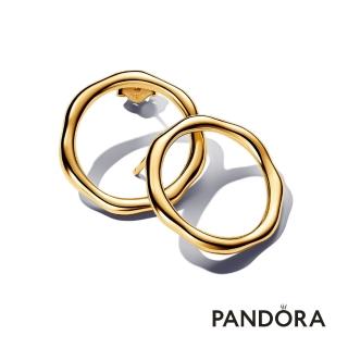 【Pandora 官方直營】自然波紋圓圈耳環-絕版品