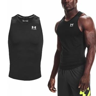 【UNDER ARMOUR】背心 HG Armour Tank Top 男款 黑 白 緊身 透氣 吸汗 快乾 籃球 健身 UA(1368352001)