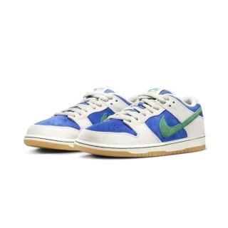 【NIKE 耐吉】SB Dunk Low PRO 滑板鞋 男鞋 白 藍 綠 膠底 麂皮 休閒鞋 HF3704-001