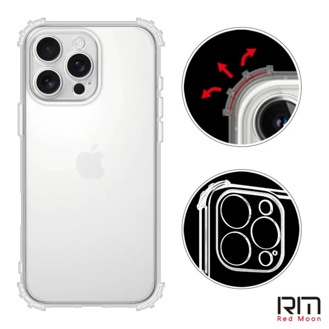【RedMoon】APPLE iPhone 16 Pro Max 6.9吋 手機殼貼2件組 鏡頭全包式軍規殼-9H防窺保貼(i16ProMax)