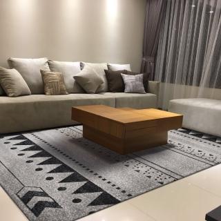 【SDL Home 山德力】幾何圖騰時尚地毯-200X290CM特洛伊(灰黑色 幾何)