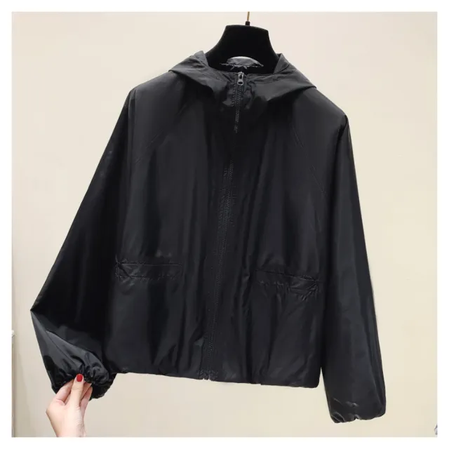 【ASister 小姊姊】*出清品*現貨在庫★防曬外套☆連帽防風防潑水純色拉鍊防曬外套(4色 M-2XL #AS0315)