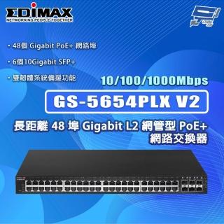 【CHANG YUN 昌運】EDIMAX 訊舟 GS-5654PLX V2 48埠Gigabit L2網管型PoE+網路交換器
