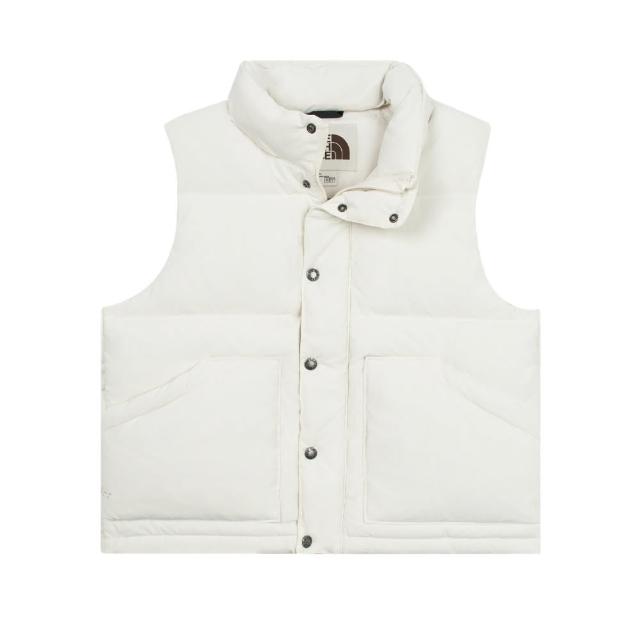 【The North Face】TNF 北臉 休閒 防潑水保暖 連帽羽絨背心 W M66 DOWN VEST - AP 女 米白(NF0A83UZQLI)