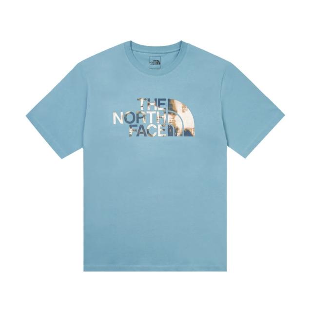 【The North Face】TNF 北臉 休閒 迷彩印花 短袖上衣 U DYE HALF DOME RLX TEE-AP 男女 藍(NF0A8AT61OM)