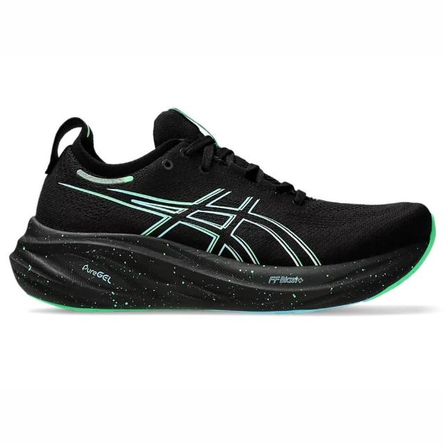 【asics 亞瑟士】Gel-nimbus 26 男 慢跑鞋 運動 休閒 輕量 緩衝 彈力 黑綠(1011B794-004)