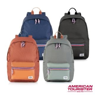 【AMERICAN TOURISTER 美國旅行者】CARTER 輕量防水拉鍊大容量筆電後揹包/通勤包/電腦包14吋(多色可選)