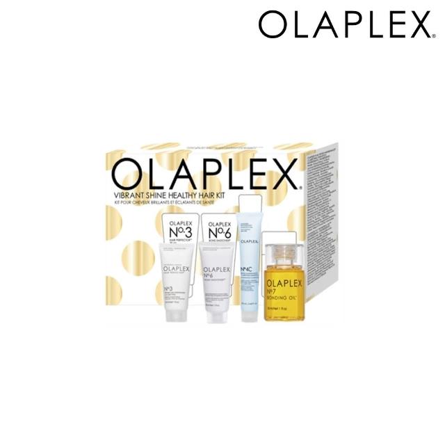 【OLAPLEX 歐啦】活力光澤髮油禮盒組(鎖色/光澤/洗髮乳/髮油/護髮乳/歐拉)