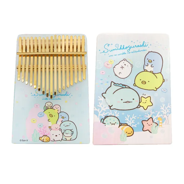 【San-X】買角落小夥伴送 Hello Kitty 雙面彩色 海洋 金色鋼片 Sumikko Gurashi(限量 療癒 拇指琴)