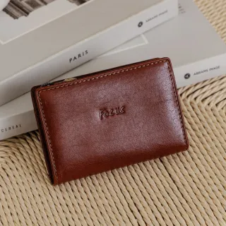 【FOCUS】真皮 經典原皮L型拉鍊卡夾零錢包FTA0056(真皮包包 義大利植鞣革/頭層牛皮/卡夾包)